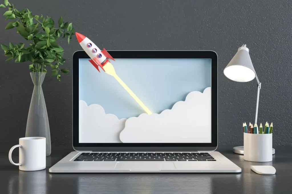 Fast-loading custom WordPress theme on mobile device for website conversion rate checklist promotion.
